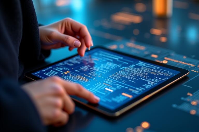 Custom website blueprint on a digital tablet