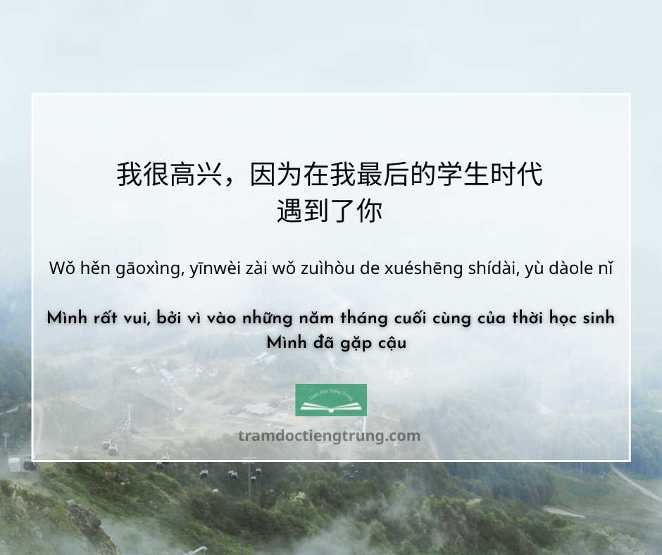 Mình rất vui, bởi vì vào những năm tháng cuối cùng của thời học sinh Mình đã gặp cậu